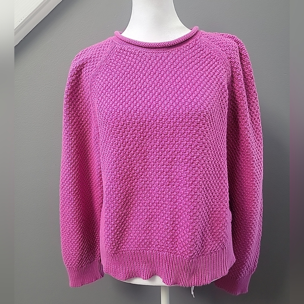 Lauren Ralph Lauren Women's Magenta Crewneck 100% Cotton Sweater Size XL